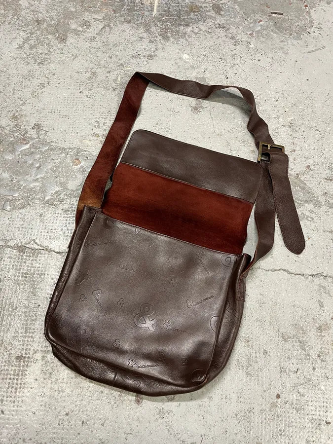 2000s Dolce & Gabbana Brown Leather Shoulder Bag FJnwRVq 6