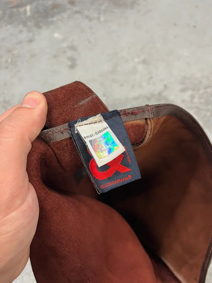 2000s Dolce & Gabbana Brown Leather Shoulder Bag FJnwRVq 8