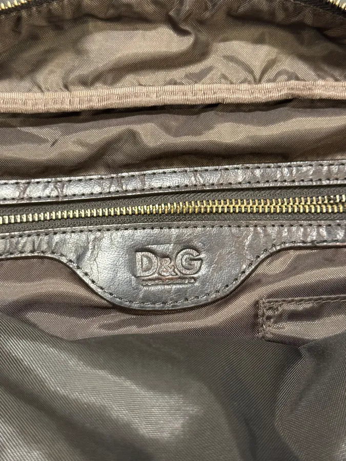 2000s Dolce & Gabbana Brown Leather Shoulder Bag tsTksJg 9