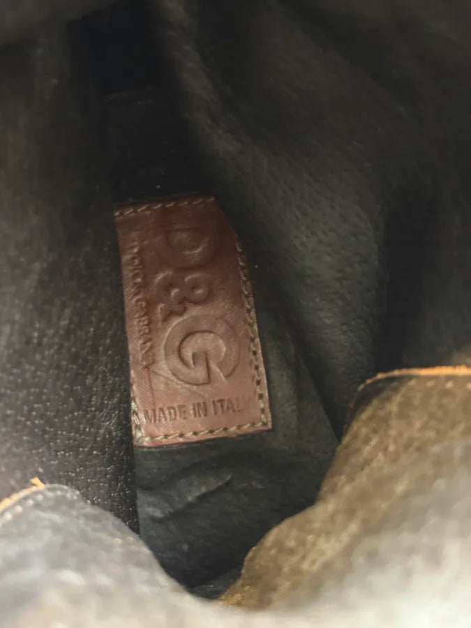 2000s Dolce & Gabbana Brown Leather Strapped High Boots vxsoNHj 9