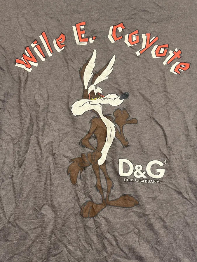 2000s Dolce & Gabbana Brown Looney Tunes Mep Mep Coyote T-Shirt GiGpuxy 8