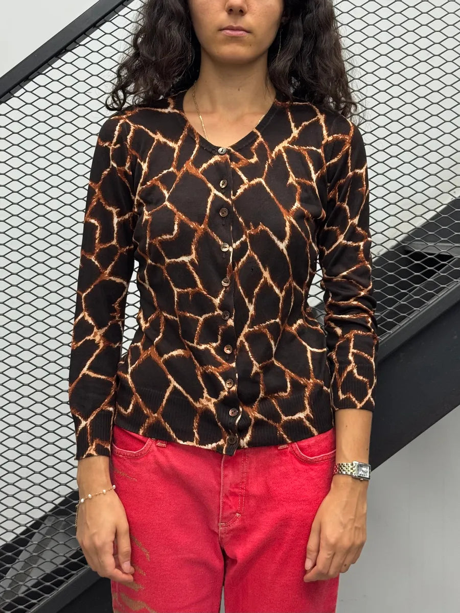 SS1997 Dolce & Gabbana Brown Magma Cardigan rrfoUmu 1