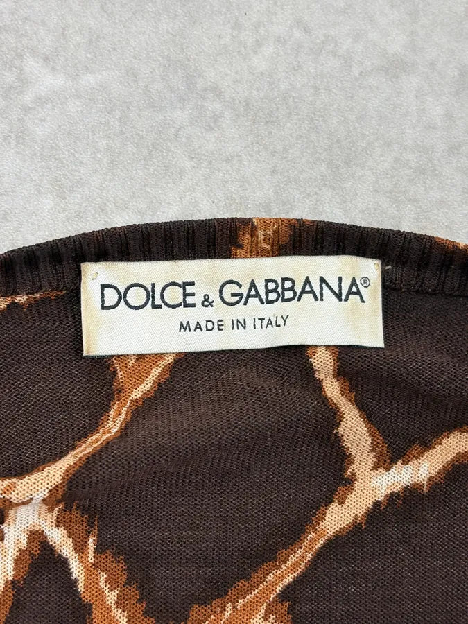 SS1997 Dolce & Gabbana Brown Magma Cardigan rrfoUmu 9
