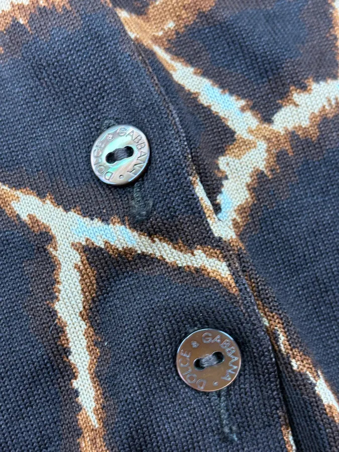SS1997 Dolce & Gabbana Brown Magma Cardigan rrfoUmu 7