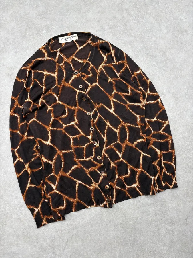 SS1997 Dolce & Gabbana Brown Magma Cardigan rrfoUmu 3