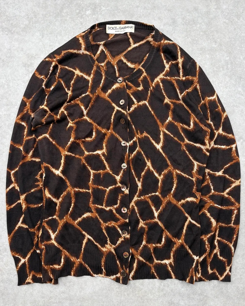 SS1997 Dolce & Gabbana Brown Magma Cardigan rrfoUmu 0