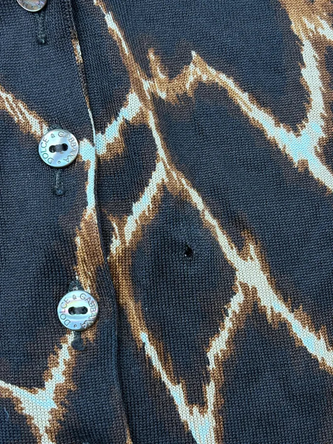 SS1997 Dolce & Gabbana Brown Magma Cardigan rrfoUmu 8