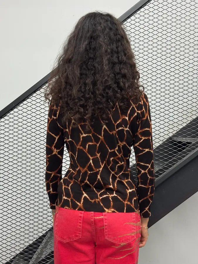 SS1997 Dolce & Gabbana Brown Magma Cardigan rrfoUmu 2