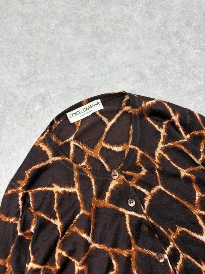 SS1997 Dolce & Gabbana Brown Magma Cardigan rrfoUmu 4