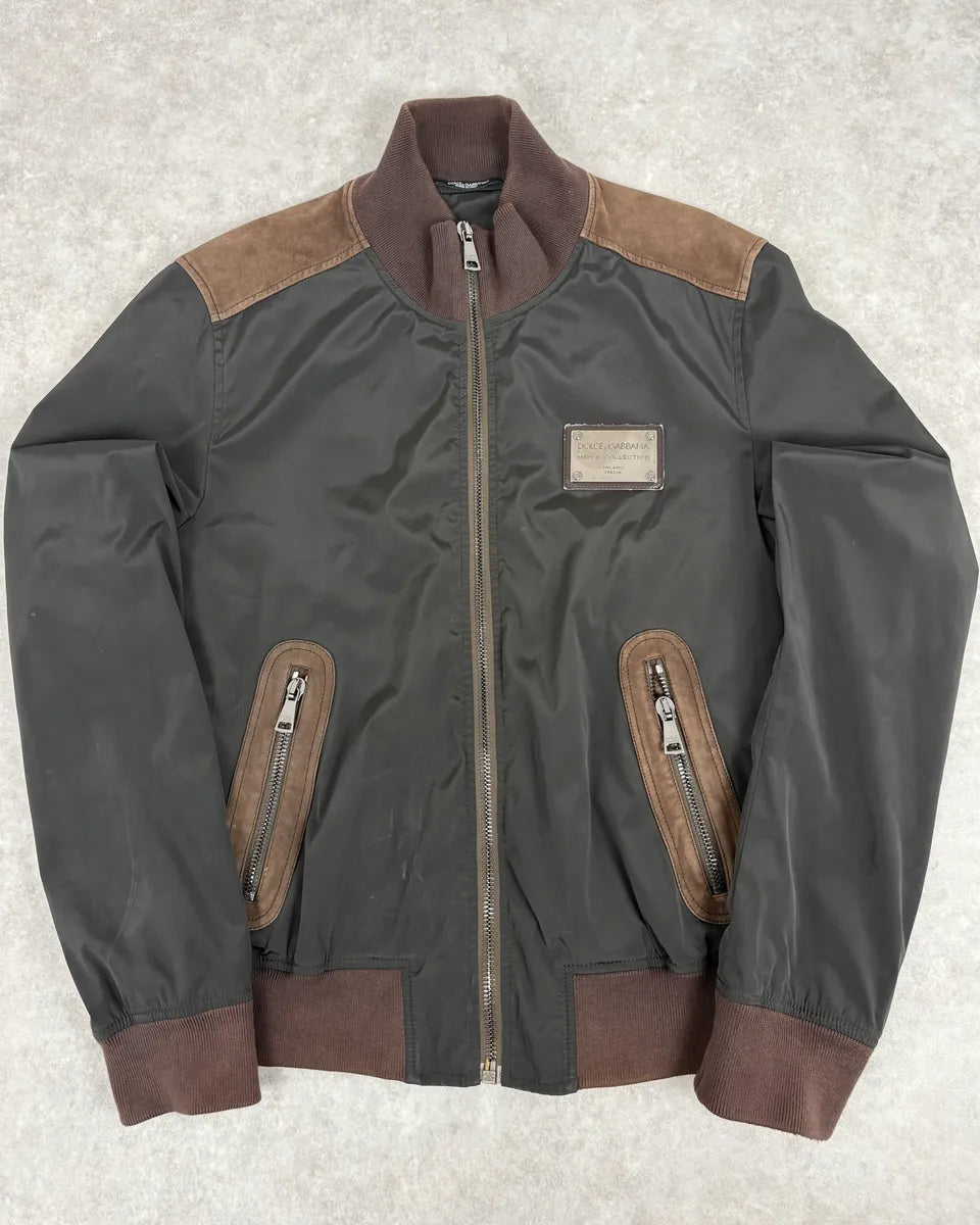 2000s Dolce & Gabbana Brown Nylon Signature Jacket CEiyslb 0