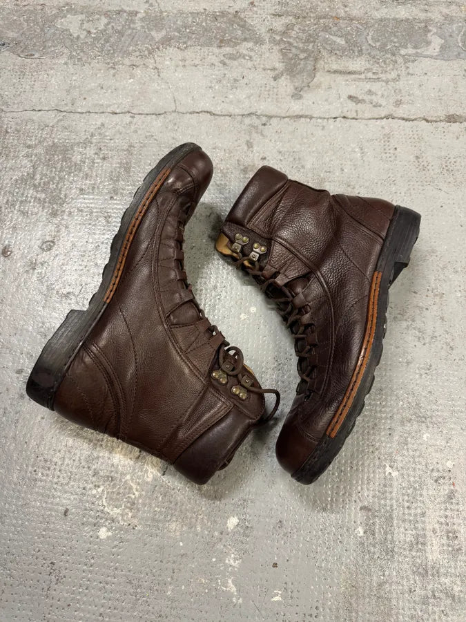 2000s Dolce & Gabbana Brown Officer Leather Boots VhjZEWR 3