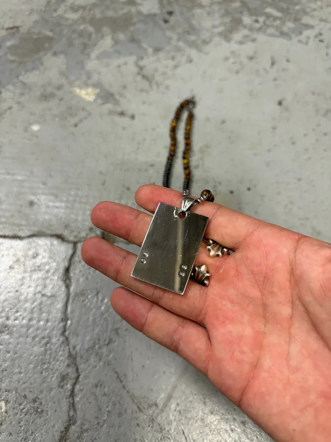 2000s Dolce & Gabbana Brown Pearl Stainless Steel Pendant Necklace BfWnLGl 7