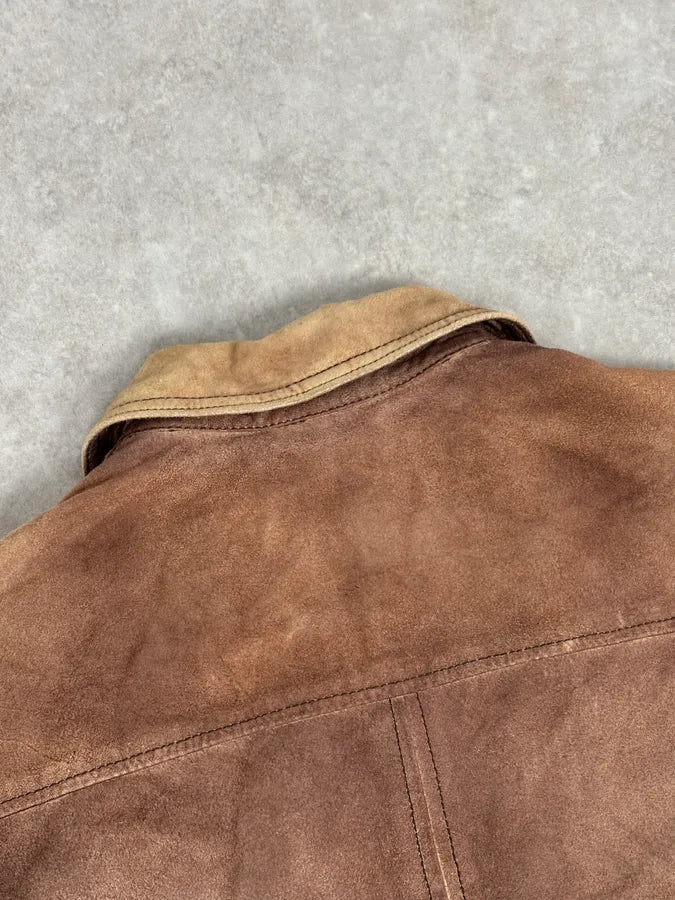 AW2008 Dolce & Gabbana Brown Perfored Aviator Classy Leather Jacket OJjrUiL 6