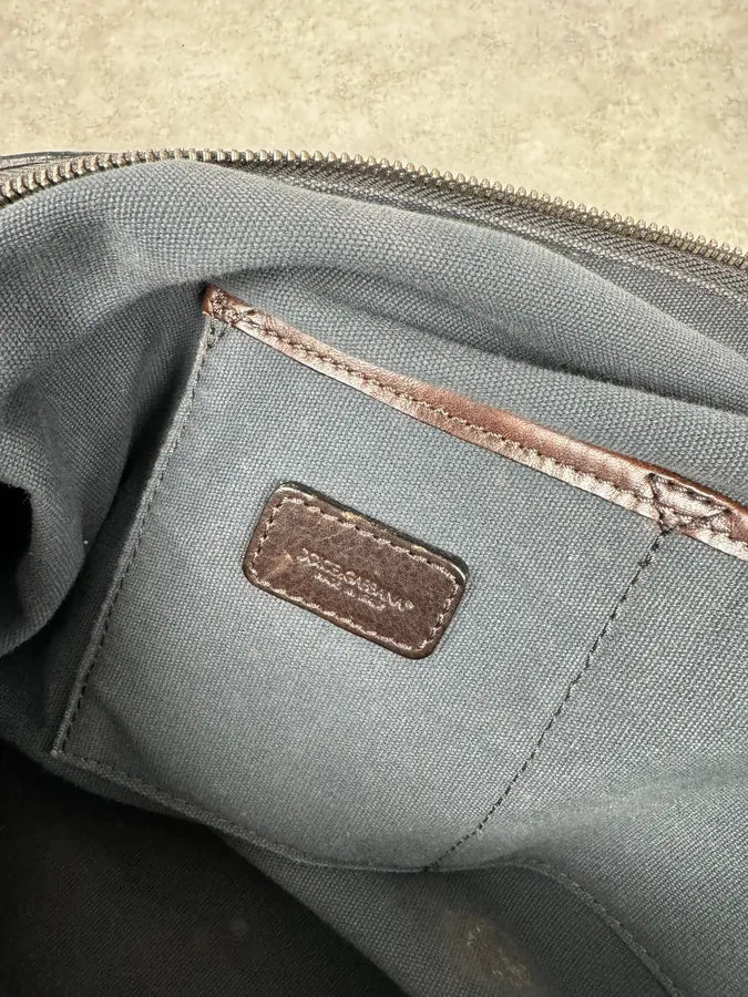 SS2012 Dolce & Gabbana Grey Perfored Week-end Leather Bag QHOviZc 10