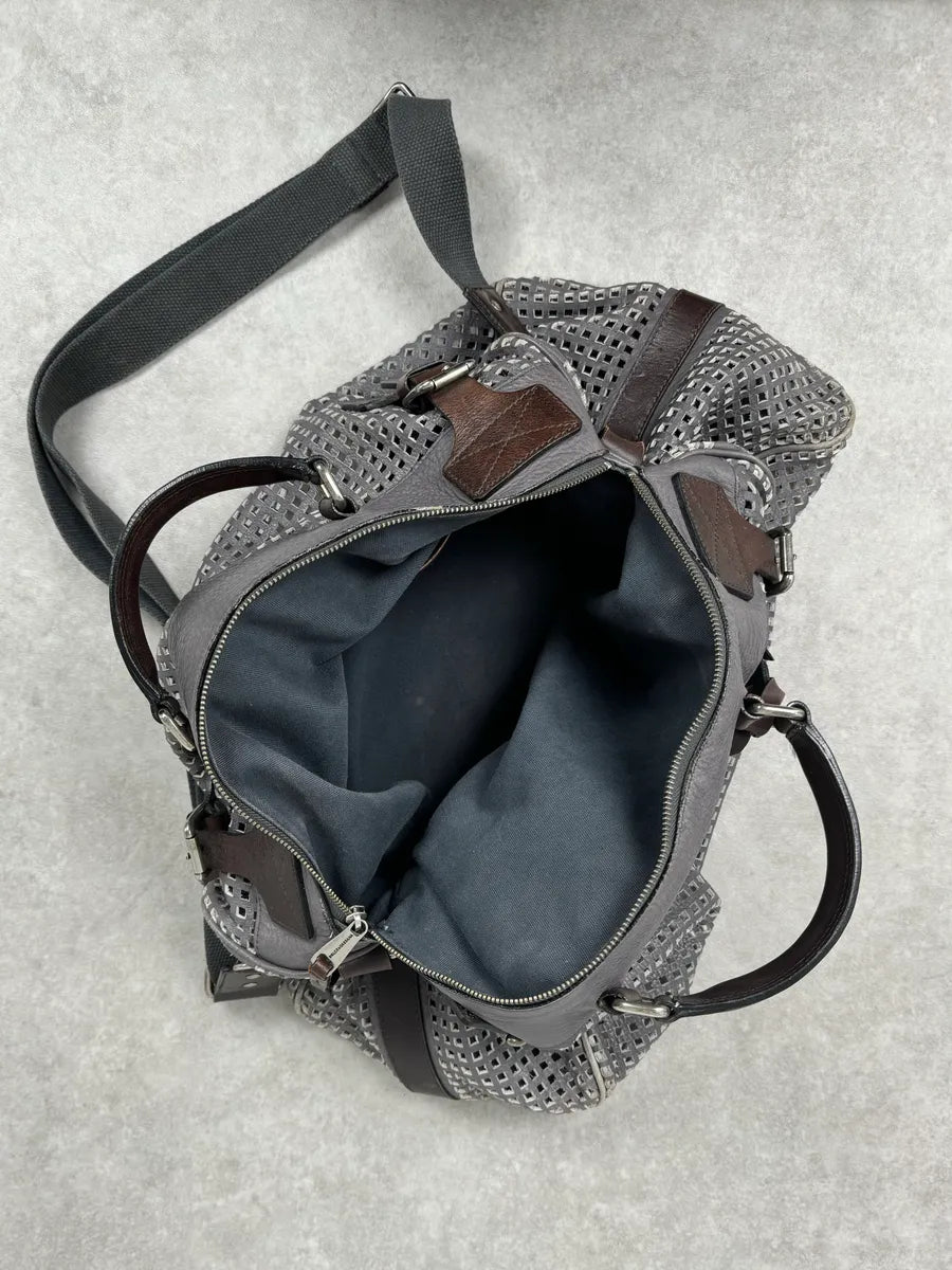 SS2012 Dolce & Gabbana Grey Perfored Week-end Leather Bag QHOviZc 6