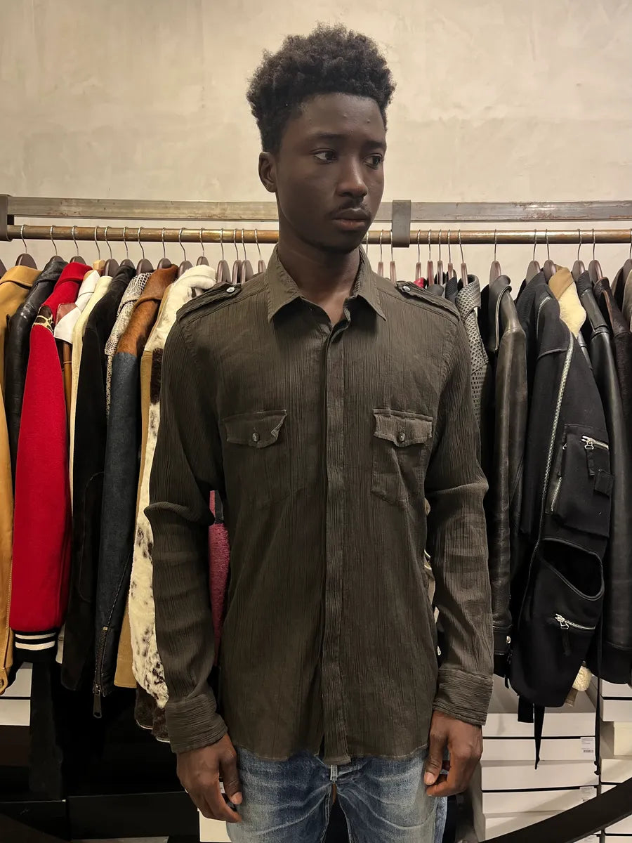 2000s Dolce & Gabbana Brown Pleats Shirt YNOAWNu 1