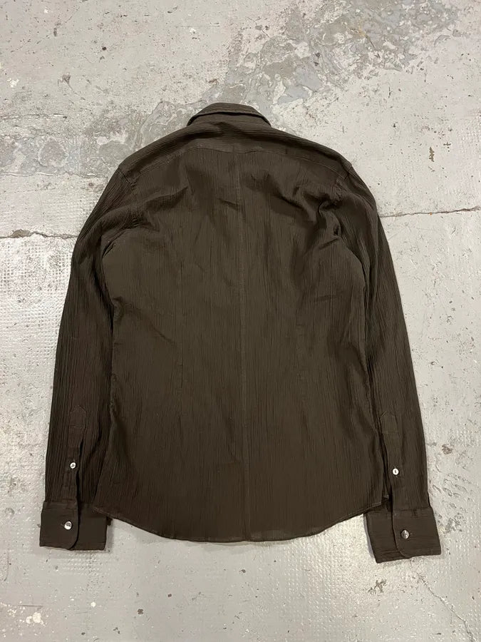 2000s Dolce & Gabbana Brown Pleats Shirt YNOAWNu 3
