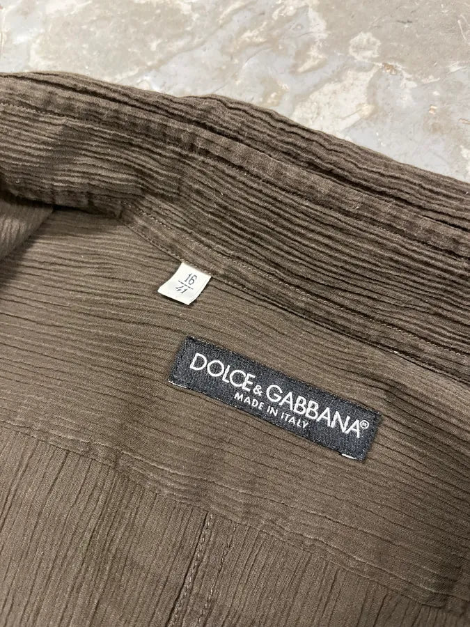 2000s Dolce & Gabbana Brown Pleats Shirt YNOAWNu 7