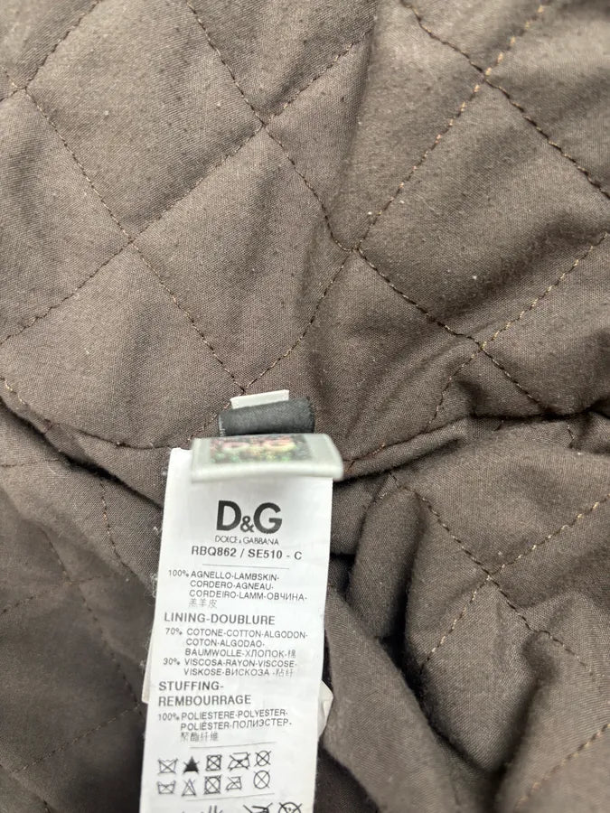 2000s Dolce & Gabbana Brown Premium Biker Leather Jacket hyoiriE 12