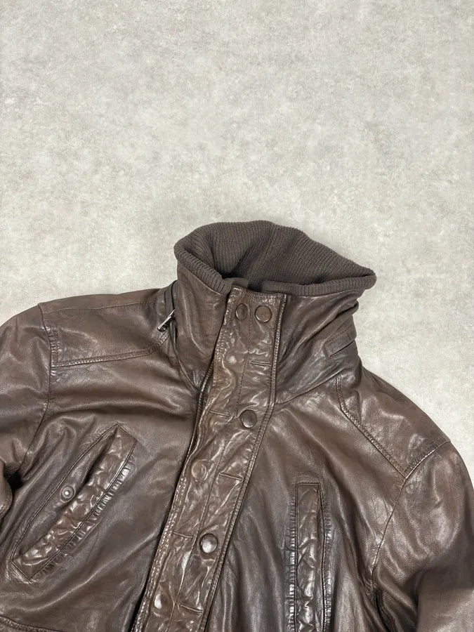 2000s Dolce & Gabbana Brown Premium Biker Leather Jacket hyoiriE 3
