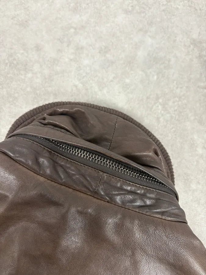 2000s Dolce & Gabbana Brown Premium Biker Leather Jacket hyoiriE 8