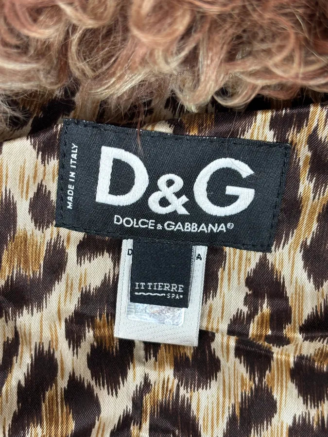 AW2005 Dolce & Gabbana Brown Premium Fur Leather Jacket WXLIBpY 9
