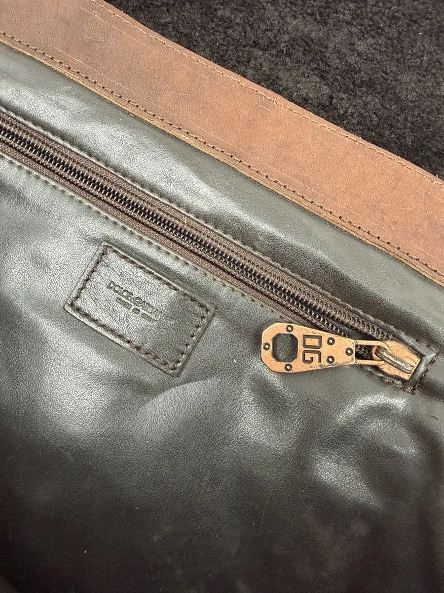 2000s Dolce & Gabbana Brown Premium Leather Bag wRqTNMK 9