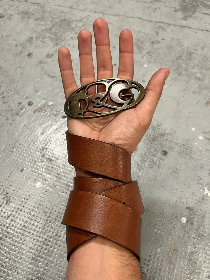 SS2004 Dolce & Gabbana Brown Premium Leather Belt hNHnKZT 0