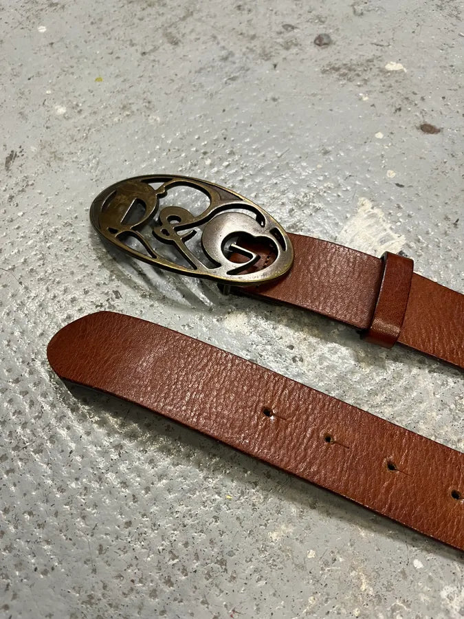 SS2004 Dolce & Gabbana Brown Premium Leather Belt hNHnKZT 4