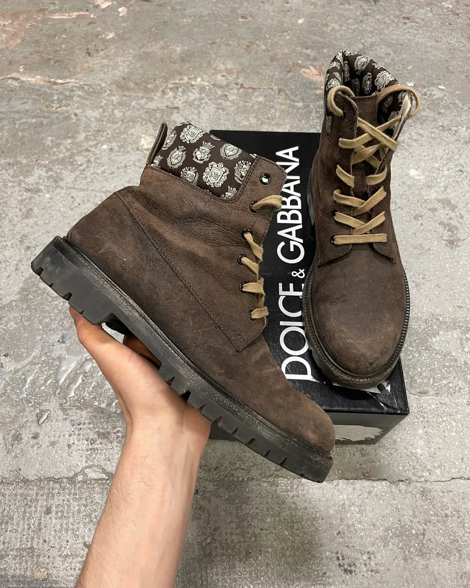 2000s Dolce & Gabbana Brown Premium Leather Boots (42eu/us8.5) 0