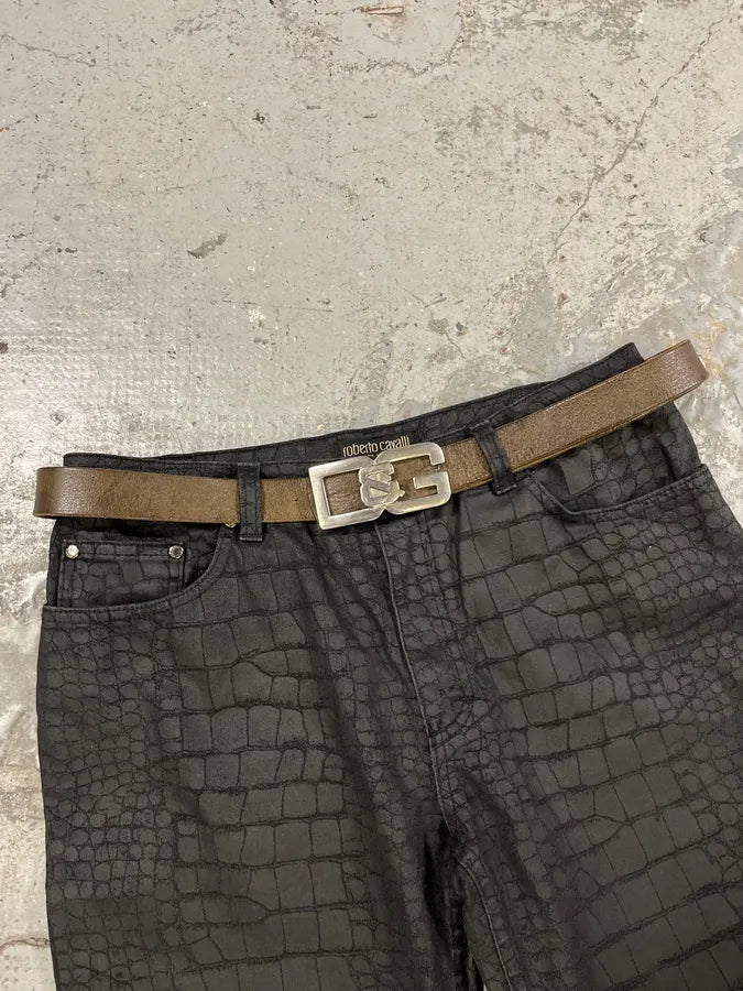 2000s Dolce & Gabbana Brown Propaganda Italian Leather Belt (OS) AKgBXrh 1