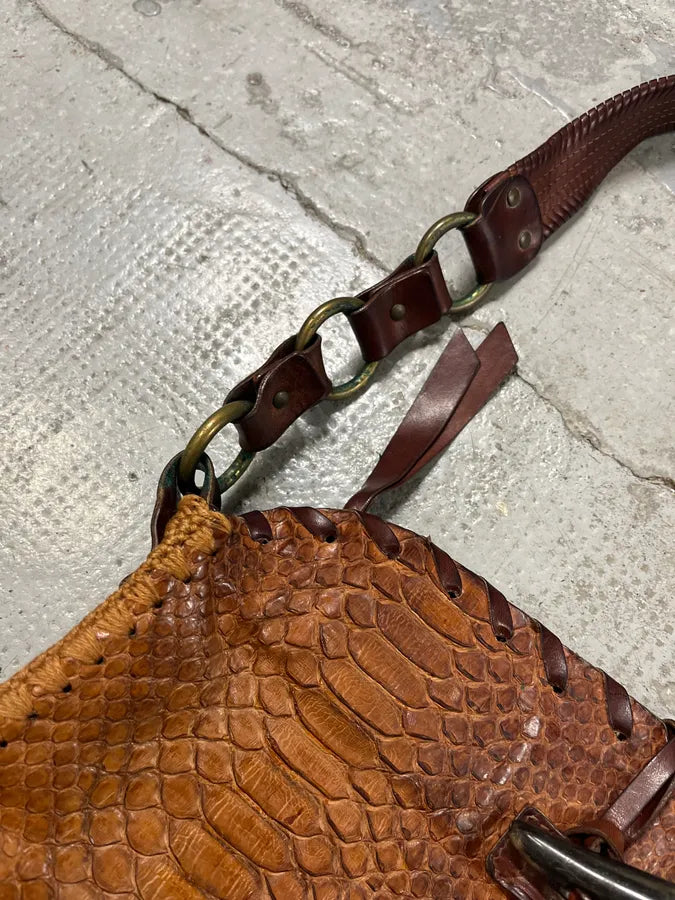 2000s Dolce & Gabbana Brown Python Shoulder Bag RWJdcnu 2