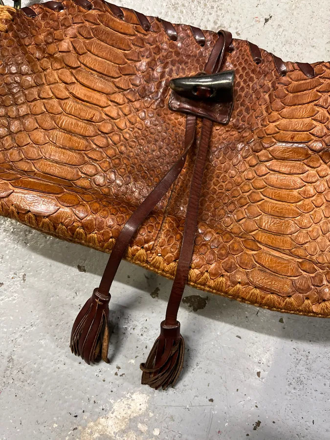 2000s Dolce & Gabbana Brown Python Shoulder Bag RWJdcnu 3