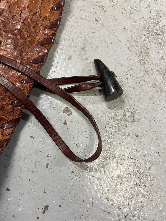 2000s Dolce & Gabbana Brown Python Shoulder Bag RWJdcnu 6