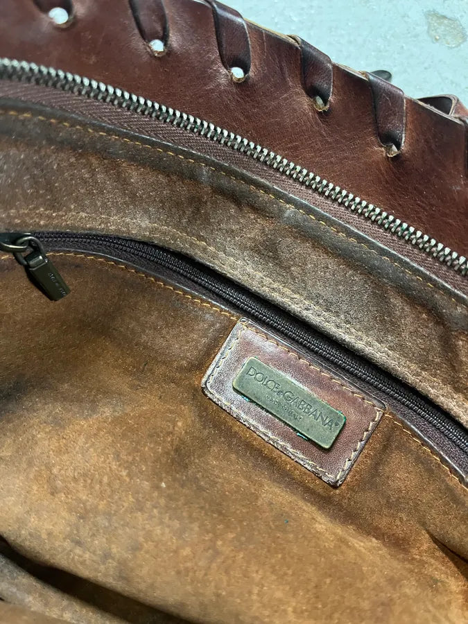 2000s Dolce & Gabbana Brown Python Shoulder Bag RWJdcnu 8