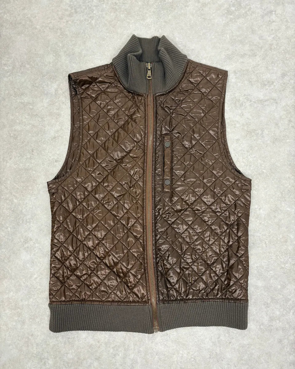 2000s Dolce & Gabbana Brown Quilted Puffer Vest Jacket GtdqAzF 0