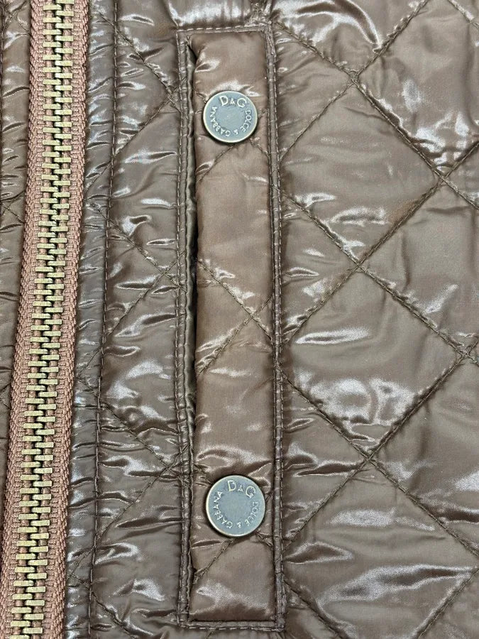 2000s Dolce & Gabbana Brown Quilted Puffer Vest Jacket GtdqAzF 8