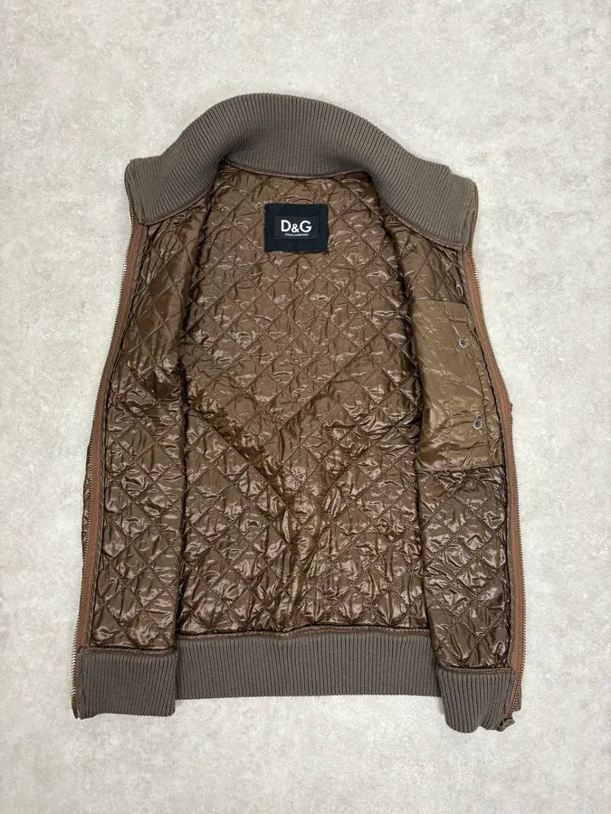 2000s Dolce & Gabbana Brown Quilted Puffer Vest Jacket GtdqAzF 6