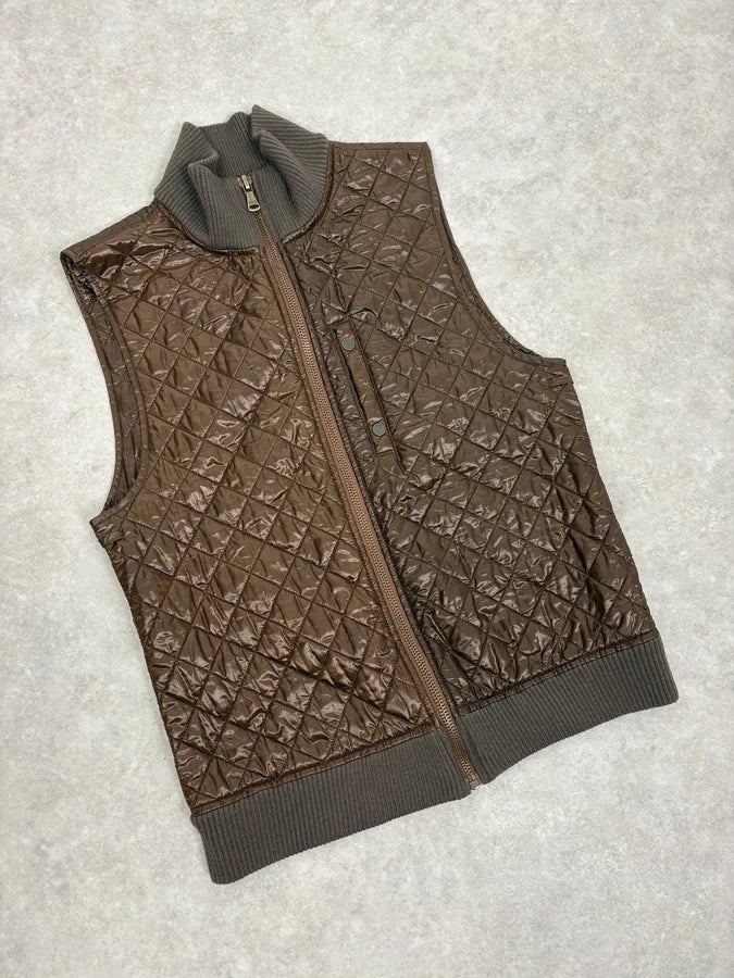 2000s Dolce & Gabbana Brown Quilted Puffer Vest Jacket GtdqAzF 3