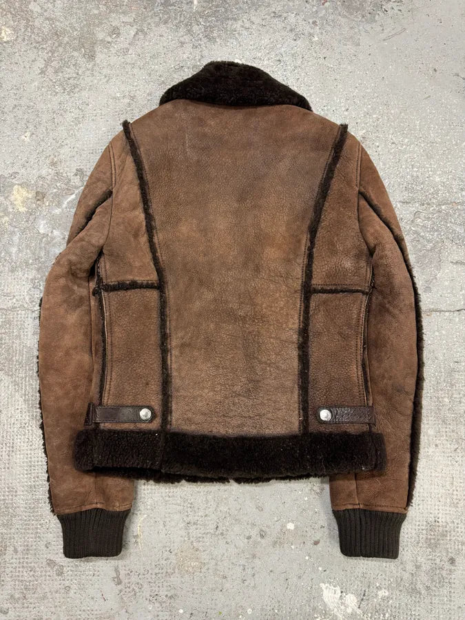 2000s Dolce & Gabbana Brown Shealing Jacket FzAwnXh 3