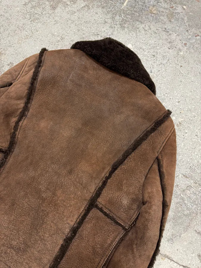 2000s Dolce & Gabbana Brown Shealing Jacket FzAwnXh 5