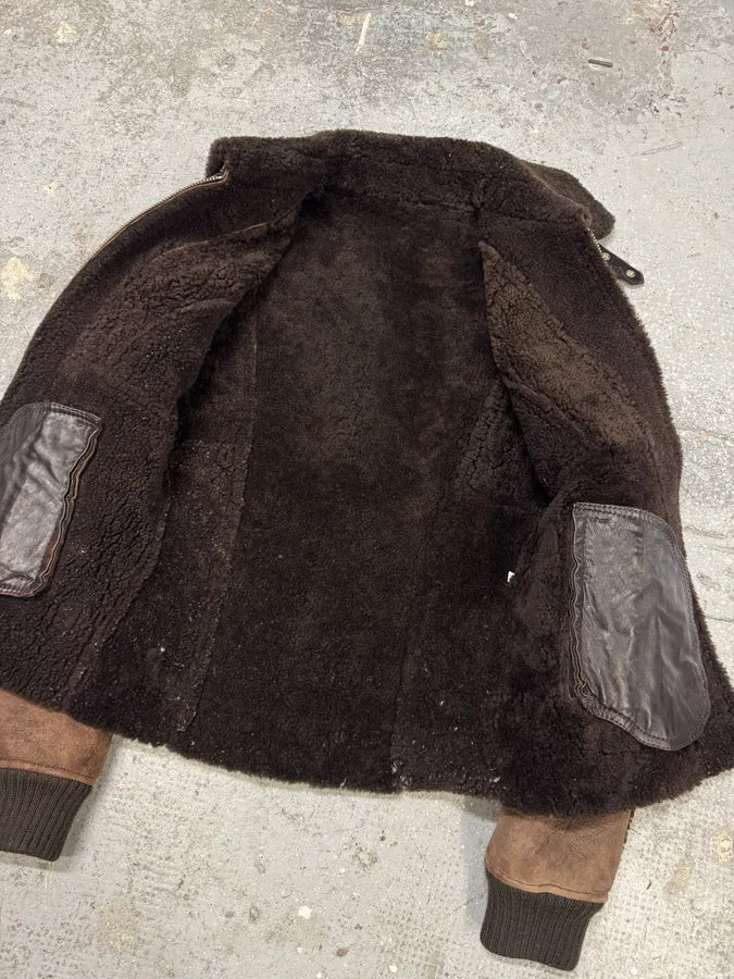 2000s Dolce & Gabbana Brown Shealing Jacket FzAwnXh 6