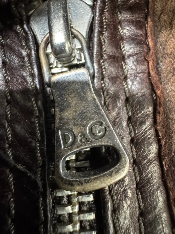 2000s Dolce & Gabbana Brown Shealing Jacket FzAwnXh 7