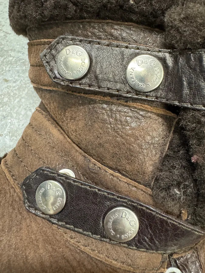 2000s Dolce & Gabbana Brown Shealing Jacket FzAwnXh 8