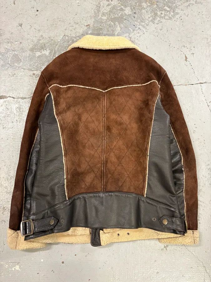 2000s Dolce & Gabbana Brown Shearling Hybrid Jacket uYPGehn 3