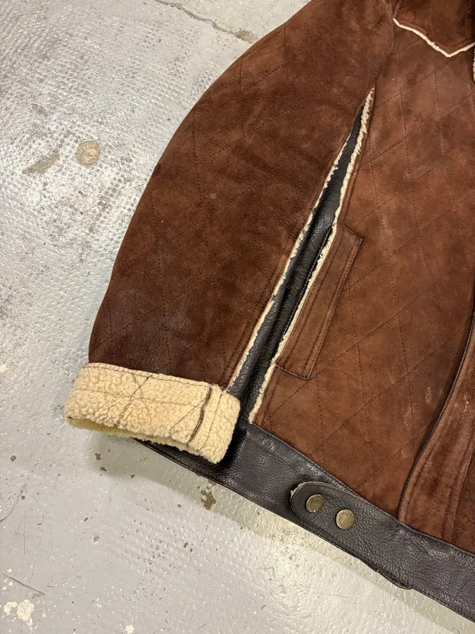 2000s Dolce & Gabbana Brown Shearling Hybrid Jacket uYPGehn 5