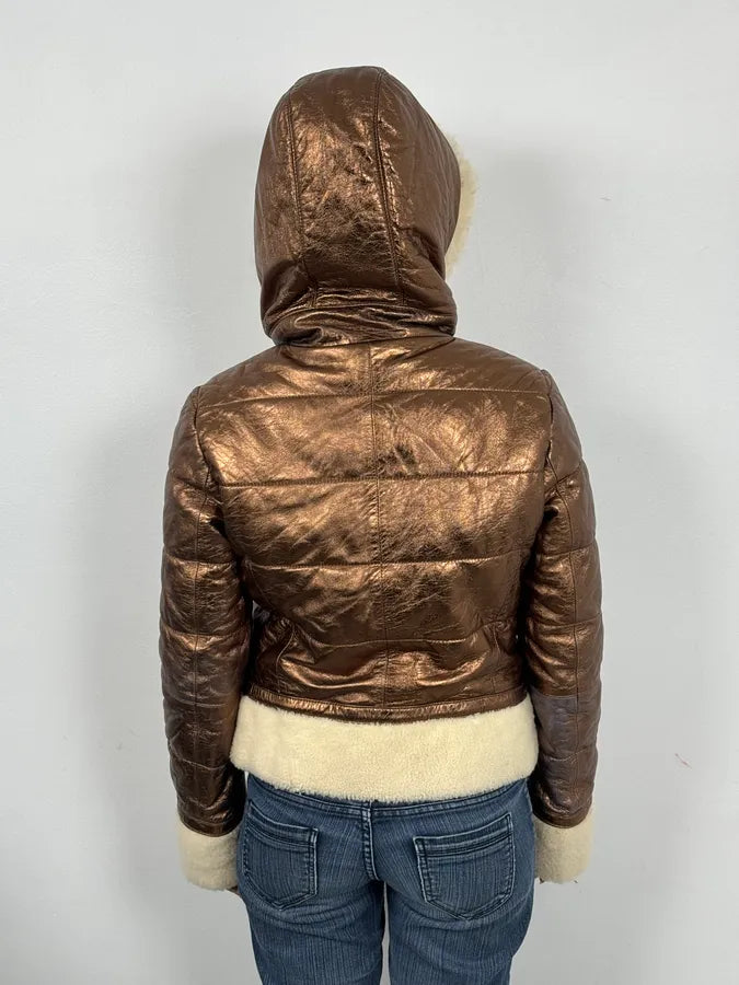 2000s Dolce & Gabbana Brown Shearling Jacket mdZuvrk 2