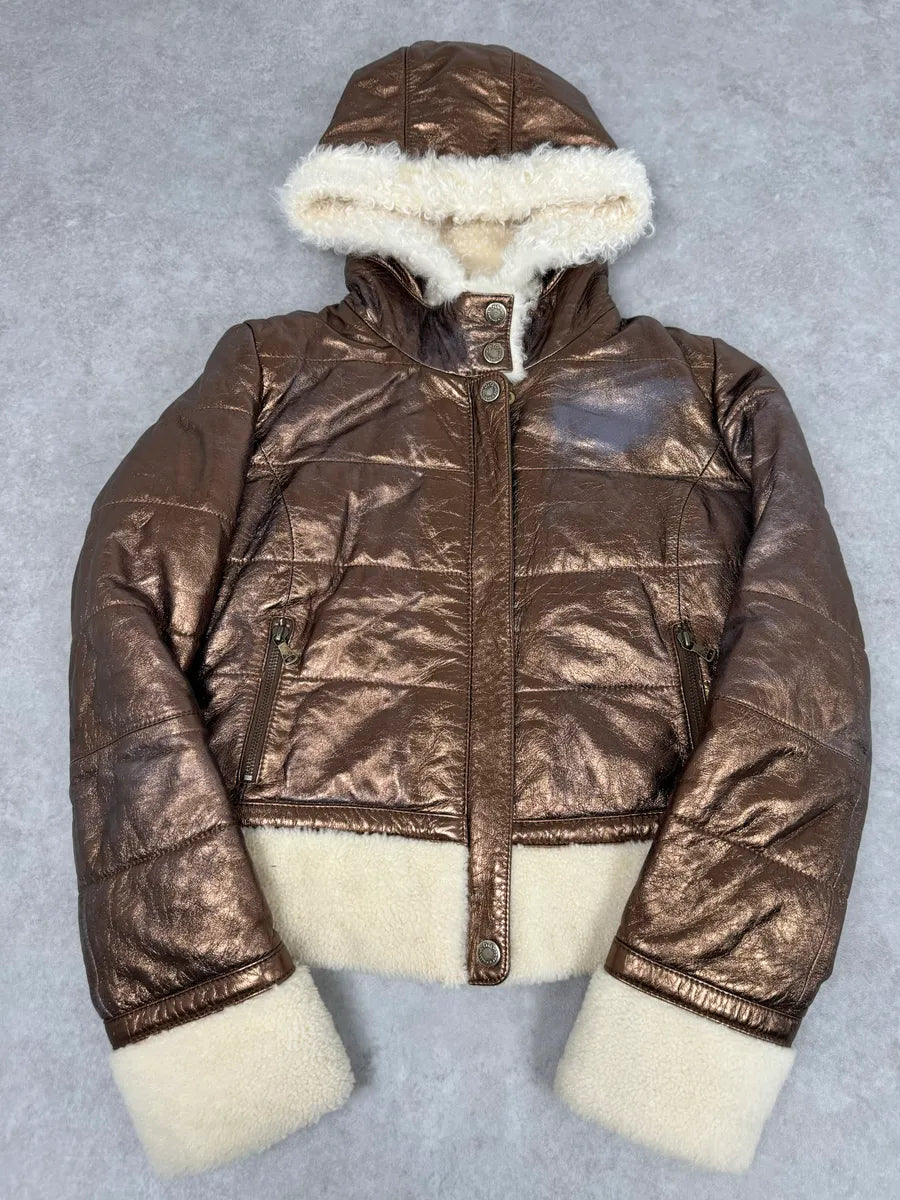 2000s Dolce & Gabbana Brown Shearling Jacket mdZuvrk 3