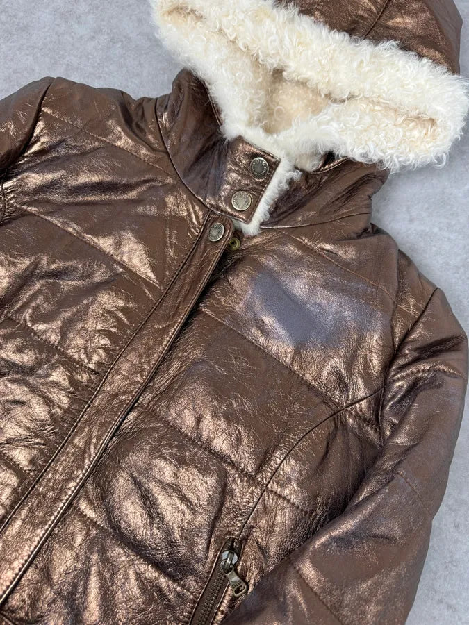 2000s Dolce & Gabbana Brown Shearling Jacket mdZuvrk 5