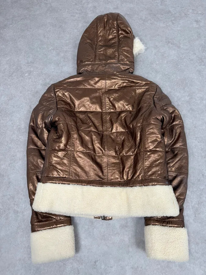 2000s Dolce & Gabbana Brown Shearling Jacket mdZuvrk 7